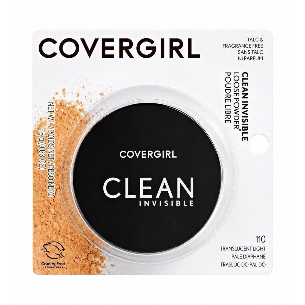 COVERGIRL Clean Invisible Loose Powder Translucent Light 110, Talc-Free 0.63 oz